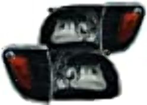 ANZO USA 121190 Crystal Headlight Set w/Corners-Black