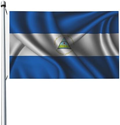 Double Sided Silk Style Flag Of Nicaragua Flag 3x5 FT Outdoor Flags Banners Durable Patio Indoor Decorative Flags Home Party Welcome Flag 3by5 Flag