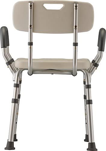 NOVA Medical Products Bath & Shower Seat with Arms and Back, White, 8 Pound
