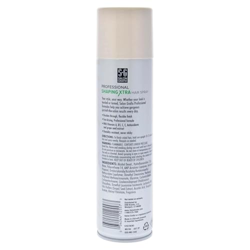 Salon Grafix Shaping Hair Spray - Brushable and Freshly Scented Hairspray for Women and Men - Professional Quality Result - Extra Super Hold - 2 pc