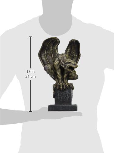 Design Toscano Abbadon Gothic Gargoyle Indoor/Outdoor Garden Statue on Celtic Base, 12 Inches Tall, Cast Stone Resin, Two Tone Stone Finish