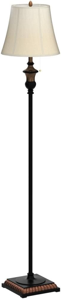 TOBUSA Traditional Floor Lamp, Standing Lamp with Bronze Fabric Shade
