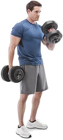Marcy 40 lbs Adjustable Dumbbell Set with Collars for Home Gym Bodybuilding, Weight Training, Strength Training