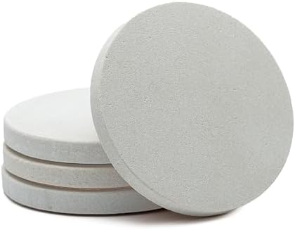 Thirstystone Round Natural Sandstone Coaster 4 Pack | 4" Diameter, Protective Cork Backing, Absorbent