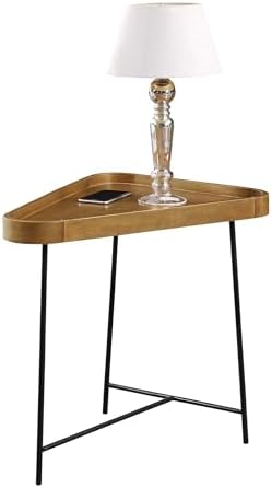 Convenience Concepts Lunar Triangle Wedge End Table 27" - Modern Side Table for Living Room Table with Iron Hairpin-Style Legs