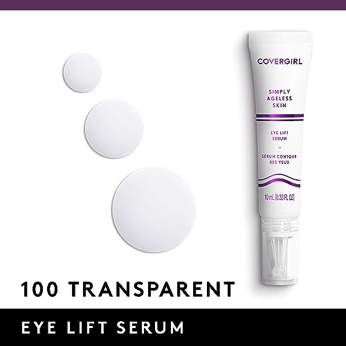 COVERGIRL Simply Ageless Skin Eye Lift Serum, Reduces Wrinkles, 1 Pack, 0.92 Oz, Serum, Face Serum, Skin Tightening Serum, Anti-Wrinkle Serum