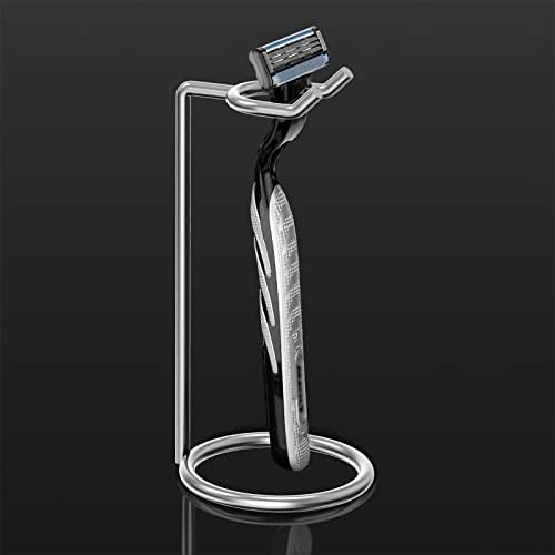 Linkidea Stainless Steel Razor Stand, Deluxe Men's Travel Shaver Holder, Shaving Support Compatible with Long Handle Safety Razor, Fusion 5, ProShield