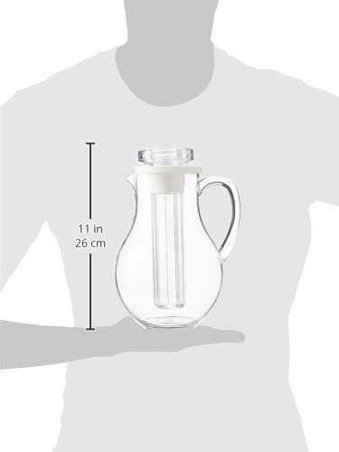 Winco 64 oz Clear Plastic Commercial Pitcher | Dishwasher safe, BPA-free, Keeps drinks chilled, Built-in ice tube core, Great for Water, Iced Tea