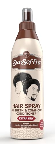 SoftSheen-Carson Sta-Sof-Fro Hair & Scalp Spray Comb Out Conditioner with Lanolin, Extra Dry, 8 fl oz, Brown