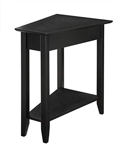 Convenience Concepts American Heritage Wedge End Table 24" - Classic Living Room Table with Storage Shelf, Side Table for Family Room, Bedside Table, Espresso