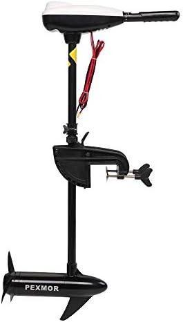 PEXMOR 8 Speed Electric Trolling Motor, Electric Outboard Boat Motor w/Adjustable Handle & LED Indicator, Transom Mounted for Saltwater, Kayak