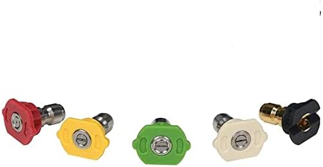 Simpson 3600 PSI 1/4" Quick Connect Pressure Washer Nozzle Set, 5-Pk, 80145 | 5 Spray Patterns (0°, 15°, 25°, 40°, Soap) In One Set