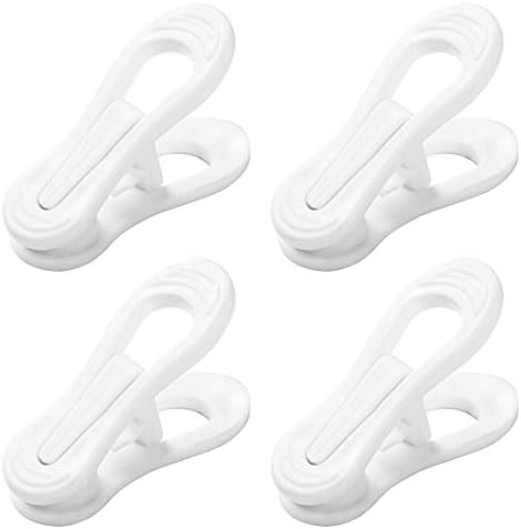 Otylzto 20PCS Multi-Purpose White Hanger Clips, Standard Plastic Clips