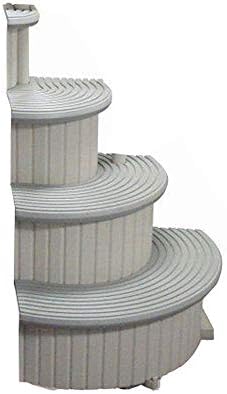 Confer CCX-ADD 4-Step Above Ground Swimming Pool Entry Steps Curved Add-on, Gray