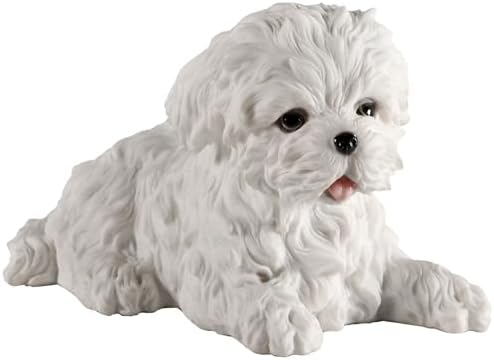 Veronese Design Maltese White Terrier Puppy Dog Animal Resin Figurine