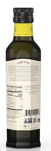 Lucini Italia Delicate Lemon Extra Virgin Olive Oil - EVOO Infused with Fresh Lemon - Olive Oil for Marinade, Grilling, Roasting, Baking - Non-GMO Verified, Whole30 Approved, Kosher, 250mL