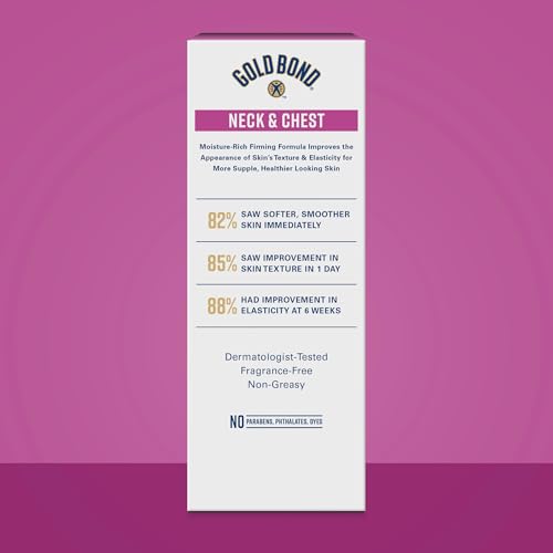 Gold Bond Age Renew Neck & Chest Firming Age Renew Cream, 2 oz | Firmer-looking skin, hyaluronic acid neck firming cream, improves elasticity and texture, dermatologist and clinically tested