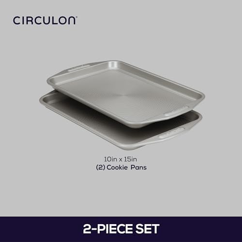 Circulon Nonstick Bakeware Set, Cookie Sheets for Baking Nonstick, 2-Piece, Gray