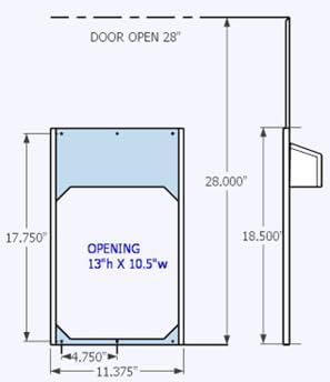 Automatic Chicken Coop Door Extra Large 13 x 10.5 Inch Opening, Heavy Duty Galvanized Steel, Predator Resistant, ADOR1 Made in USA