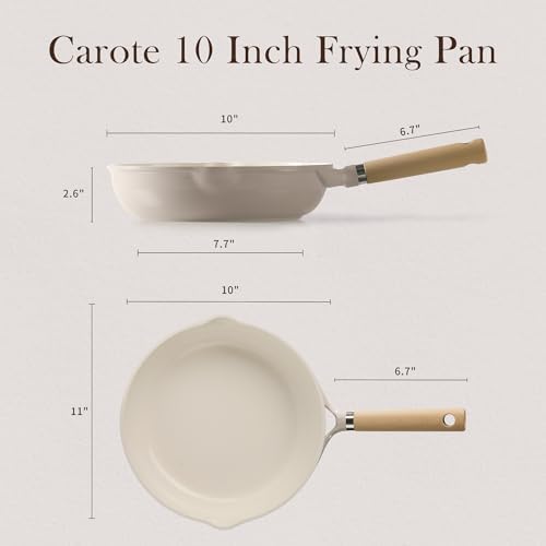 CAROTE Nonstick Frying Pan, 8 Inch Classic Granite Skillet | Kitchen Healthy Non Toxic Stone Cookware,All-Stovetop Compatible, Cool Handle, Easy to Clean, PFOA Free