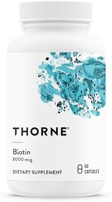 THORNE Biotin, 8 mg Vitamin B7 Supplement, 60 Capsules | Supports Healthy Hair, Nails, Skin & Metabolism, Supports Nerve Health*, Gluten