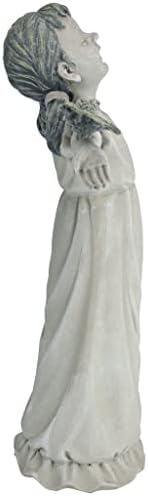 Design Toscano Basking in Glory Little Girl with Birds Outdoor Garden Statue, Medium, 16 inches tall, Cast Stone Resin, Two Tone Stone Finish