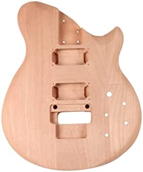 DIY Electric Guitar Kit Beginner Kit Right Handed Mahogany Body | Mahogany Neck, Rosewood Fretboard, 6 String, Black Hardware, Build Your Own Guitar