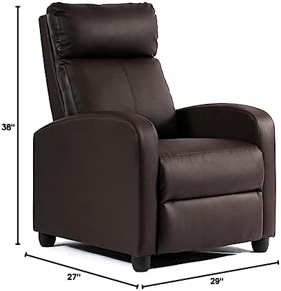FDW | Recliner Chair | with 2 Point Massage Function | Black, PU Leather