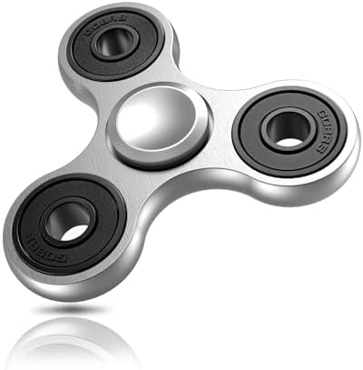 Metal Fidget Spinner Toy Long Spin Time Fidget Toys for Adults Kids | Durable Stainless Steel Bearing, Silent Spins 3-5 min