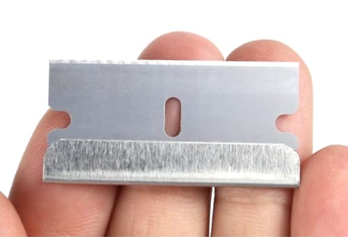 Single Edge Razor Blade 10 Pack - Straight Edge Razor - Ten Sharp Flat Blades in Convenient Storage Box - Oven Scraper Razors Refills - Heavy Duty