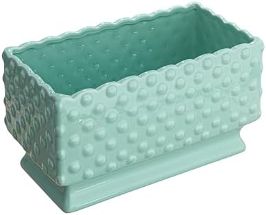 Creative Co-Op White Hobnail Rectangle Ceramic Planter