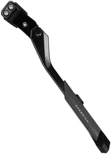 BV Rear Bike Stand for 24"-28" Bikes - Adjustable Bike Kickstand for Adult Bike with 8 Height Levels, Non-Slip Foot & Clamp Grip (Black, Capacity 55 lbs, Single Mount)