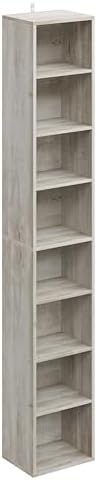 IRONCK Tall Narrow Bookshelf 8 Tiers, Compact Corner Bookcase, Floor Standing Display Storage Shelves 71 in Tall, Easy to Match for Living Room, Office, Study, Bedroom