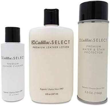 Cadillac Select Premium Leather Care Kit | Leather cleaner, lotion conditioner and water & stain protector.