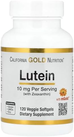 California Gold Nutrition Lutein with Zeaxanthin from Marigold Extract, 10 mg, 120 Veggie Softgels