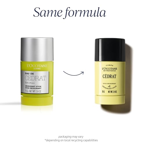 L'OCCITANE Roll-On Aluminum Free Deodorant, Reduce Body Odor, Refreshing Verbena, Eau De Baux, Without Alcohol and Aluminum Salts, Made in France