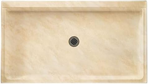 Swan SF03454MD.130 54-in L x 34-in W x 5.5-in H Solid Surface Shower Base, Ice