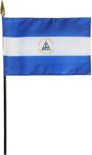 Nicaragua - 4 in x 6 in World Stick Flag