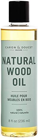 CARON & DOUCET - Natural Wood Conditioning Oil - 100% Plant Based Wood Conditioning and Polishing Oil - Orange Scented - Suitable for Natural Furniture (8oz)