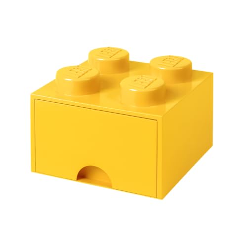 LEGO Brick Drawer, 4 Knobs, 1 Drawer, Stackable Storage Box, Black