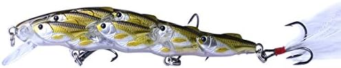 5PCS Fishing Topwater Lures Group Fish Minnow Plastic Fishing Bait for Saltwater Freshwater Bass Trout Walleye Salmon Musky Fishing Crankbaits Lure