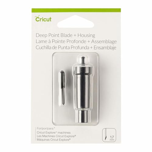 Cricut Deep - Point Blade + Housing, Cutting Blade with Deep Cut Housing | Cut Materials up to 1.5mm Thickness - For Personalized Crafts - Compatible with All Cricut Maker & Explore Machines