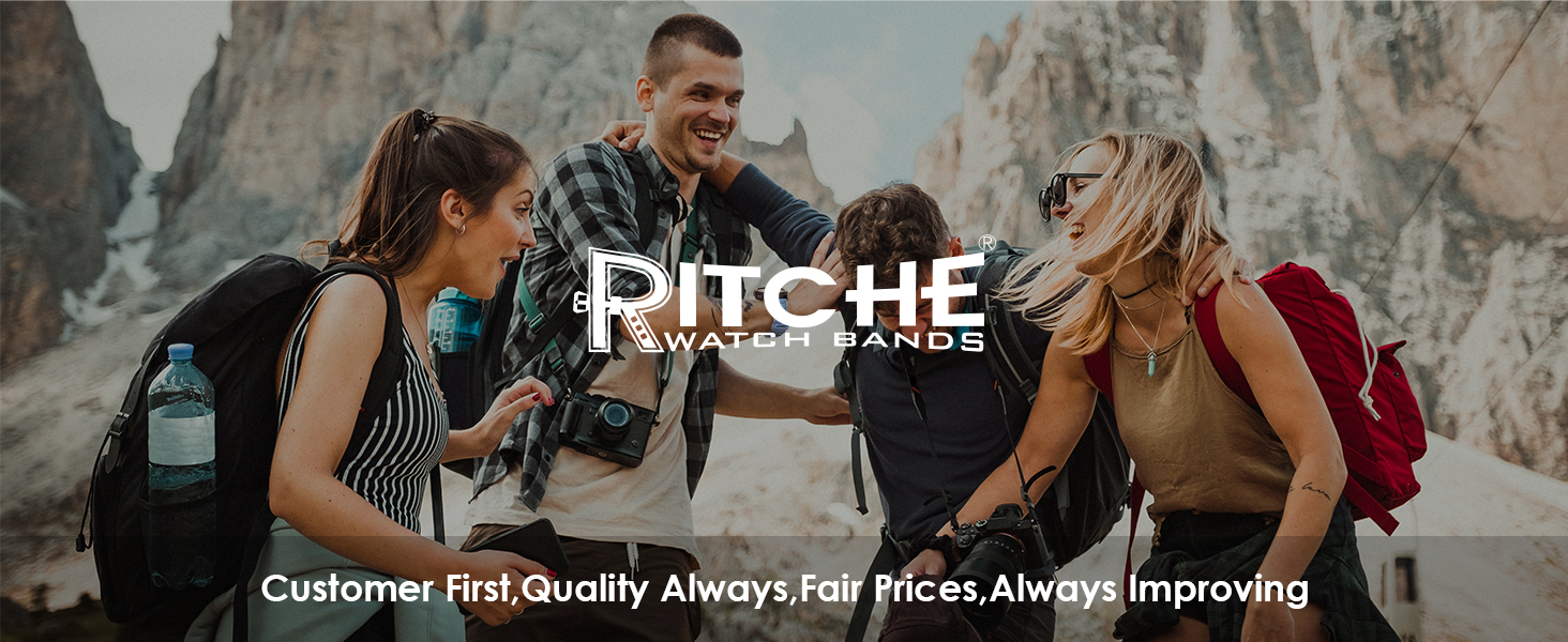 Ritche Canvas Quick Release Watch Band 18mm 20mm 22mm Replacement Watch Straps for Men Women