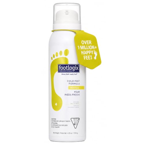 Footlogix Cold Feet Formula Mousse 4.23 oz – Foot Warming Mousse with Arnica, Rosemary & Co-Q10, Urea Foot Care, Dry Sensitive Skin, Non-Greasy