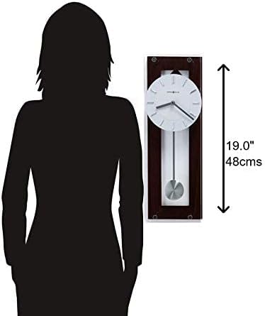 Howard Miller Emmett II Wall Clock – Espresso Finish, Silver Pendulum, Chrome Accents, Quartz Movement, Modern Pendulum Wall Clock