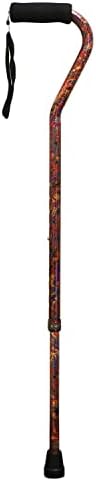 PCP Adjustable Cane, Offset Handle, Foam Grip, Wrist Strap, Lightweight Aluminum, Hunter Camouflage Pattern