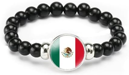 vmcoatdu National Flag Bracelet Elastic Rope Beaded Bracelet Support Your Country Travel Souvenir Gifts for Men Women