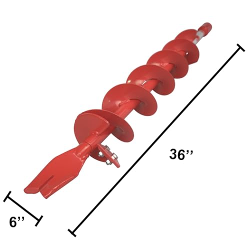 THUNDERBAY 6 Inch Diameter 36 Inch Long Earth Auger Bit with Fishtail Point and Patent Shock Spring