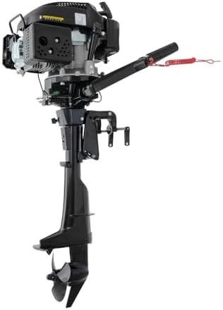 Outboard Boat Motor Air Cooled Gas Outboard Engine 360° Steering Pull Start Saltwater Outboard Boat Motor Fishing Boat Engine