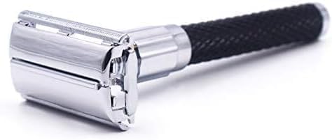 Parker 92R Graphite Gray Butterfly Double Edge Safety Razor, Long Handle | Twist-To-Open Loading And Substantial Weight Provide Secure Control